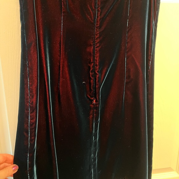 Nanette Lepore Velvet Dress in Red and Teal blue. - Picture 6 of 17
